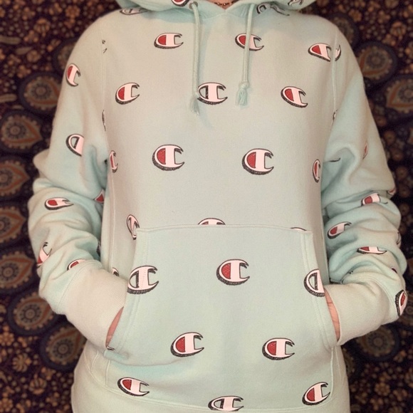 Champion Reverse Weave All Over Print Hoodie - Picture 1 of 2